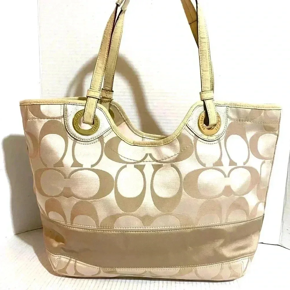 Coach CC signature print canvas satchel handbag